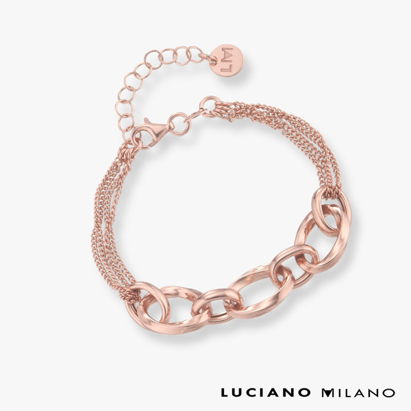 玫瑰金色純銀手鍊-恆光鍊語