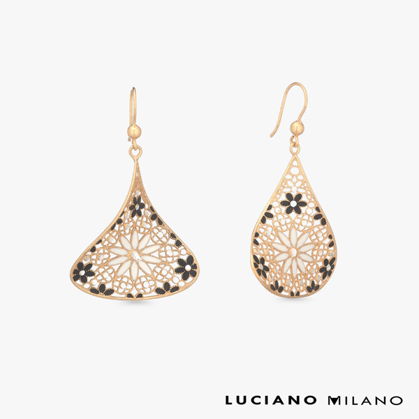 金色琺瑯純銀耳環-星燦花影