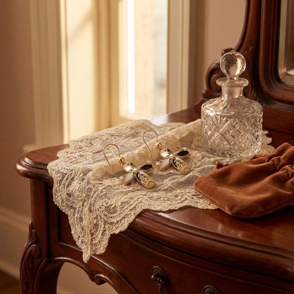 金色琺瑯純銀耳環-恆耀之誓