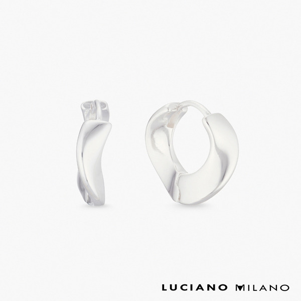 銀色純銀耳環-流序之環