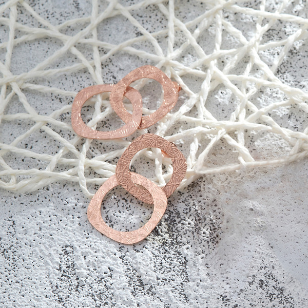 玫瑰金色純銀耳環-晨曦曙光