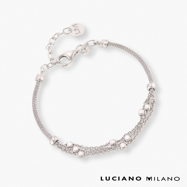  白K色純銀手鍊-銀瀑