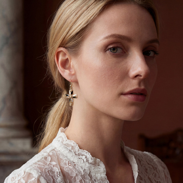 金色琺瑯純銀耳環-恆耀之誓