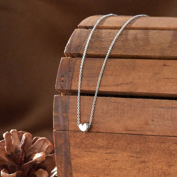 白K色純銀項鍊-心漫