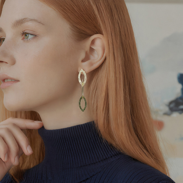 金色純銀耳環-晨曦微露