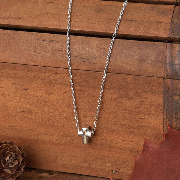 白K色純銀項鍊-恩典堅心-大