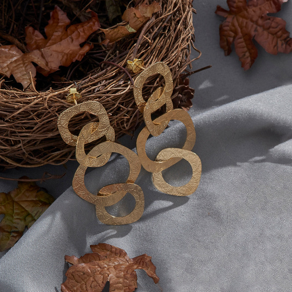 金色純銀耳環-晨曦微光