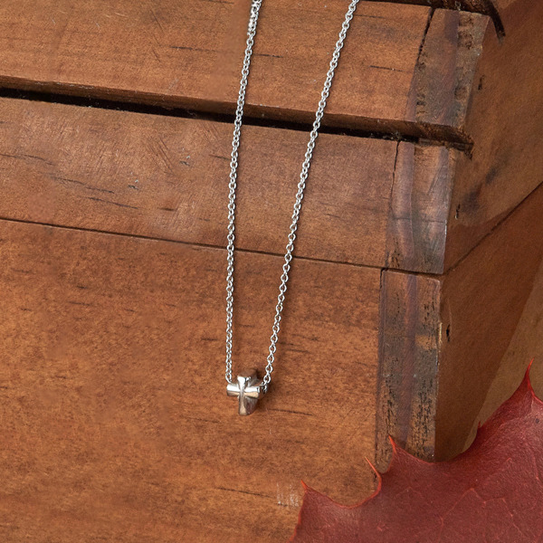 白K色純銀項鍊-恩典堅心-小