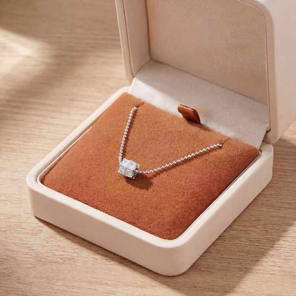 白K色鋯石純銀項鍊-光序之語