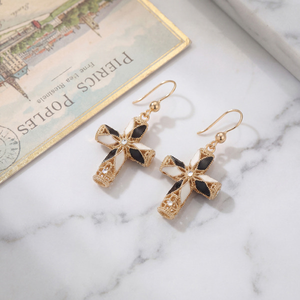 金色琺瑯純銀耳環-恆耀之誓