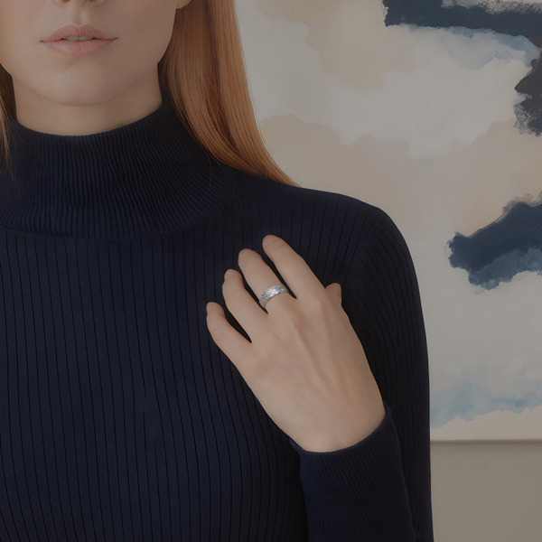 銀色純銀戒指-知性魅力
