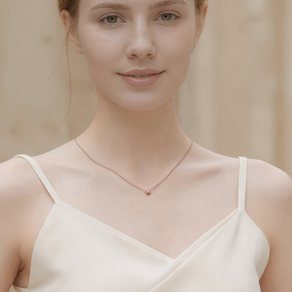 玫瑰金色純銀項鍊-星漫