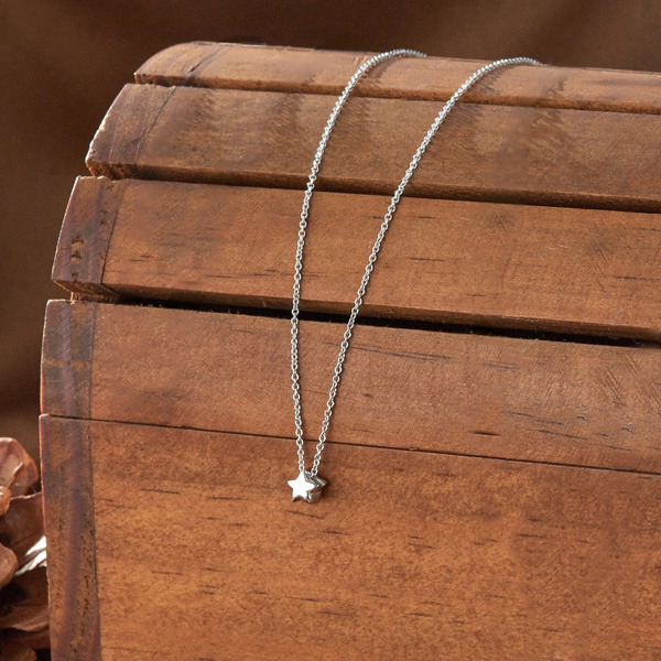 白K色純銀項鍊-星漫