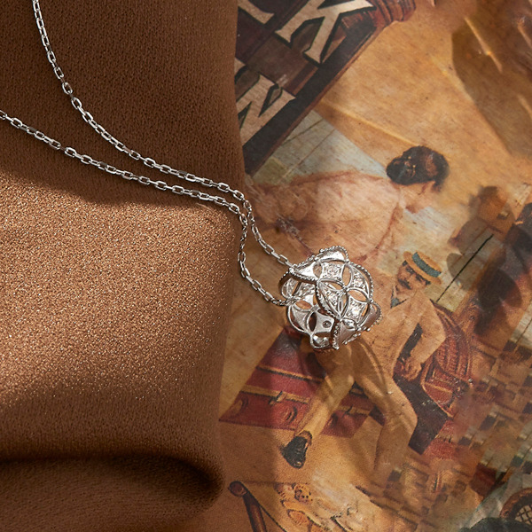 白K色鋯石純銀項鍊-銀結之約