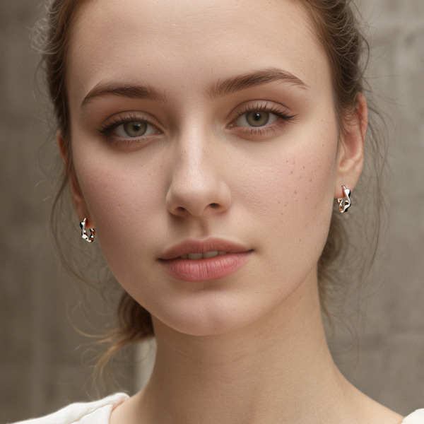 銀色純銀耳環-戀戀極簡春光潔淨