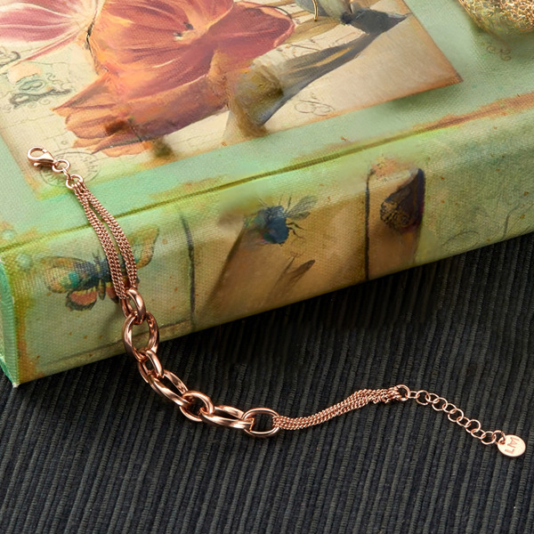 玫瑰金色純銀手鍊-恆光鍊語