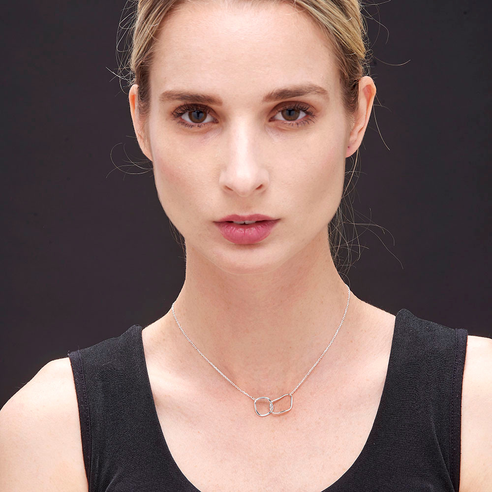 銀色純銀項鍊-漣漪