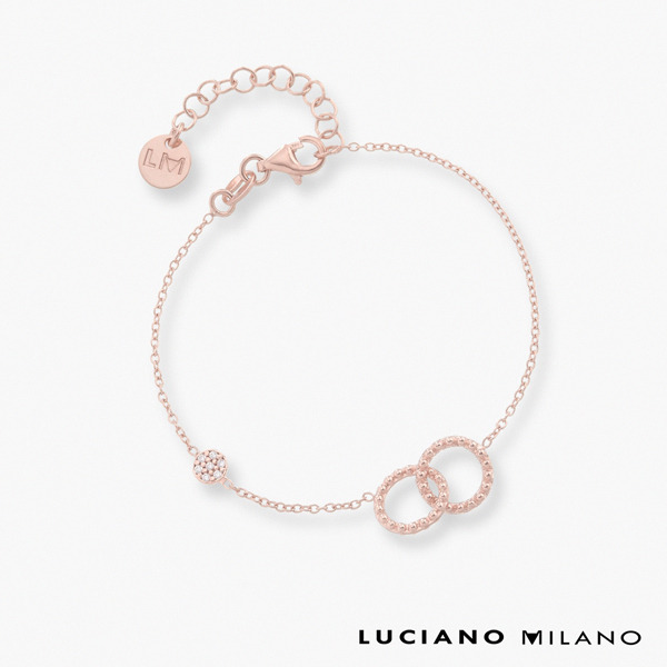 玫瑰金色鋯石純銀手鍊-永續之約