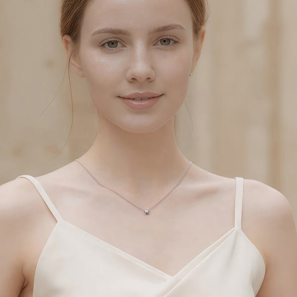 白K色純銀項鍊-星漫