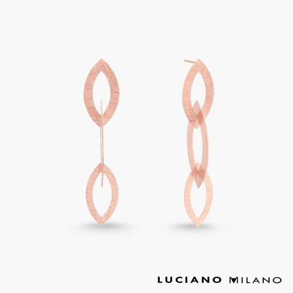 玫瑰金色純銀耳環-晨曦微露