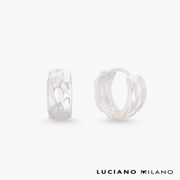 銀色純銀耳環-波紋