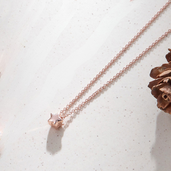 玫瑰金色純銀項鍊-星漫