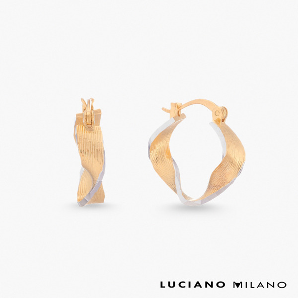 金色純銀耳環-流鑄之環