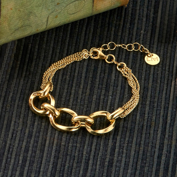 金色純銀手鍊-恆光鍊語