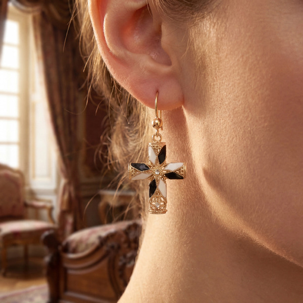 金色琺瑯純銀耳環-恆耀之誓