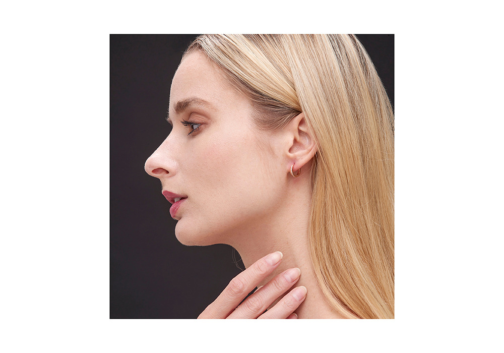 玫瑰金色鋯石純銀耳環-雲淡風輕-譚