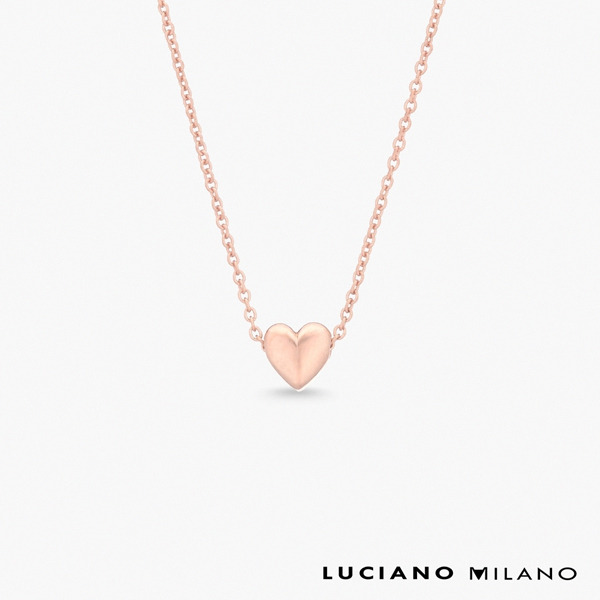 玫瑰金色純銀項鍊-心漫