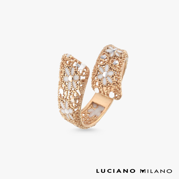 金色琺瑯純銀戒指-曜金鏤語