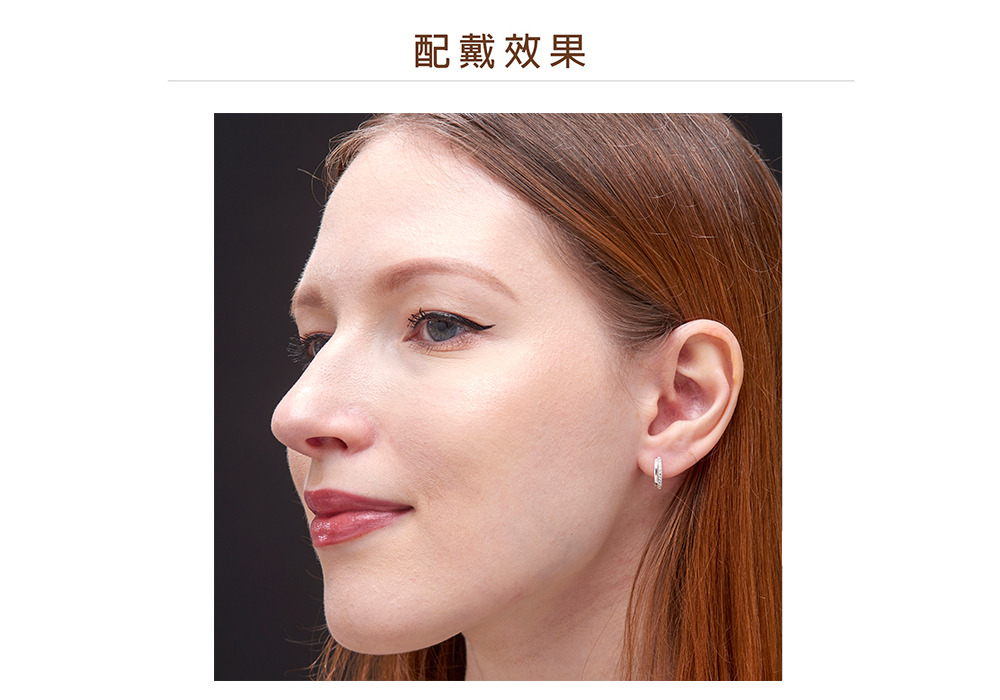 銀色鋯石純銀耳環-雲淡風輕-譚