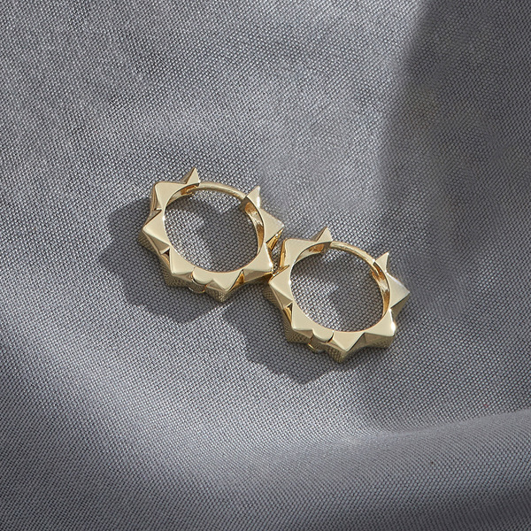 金色純銀耳環-守護