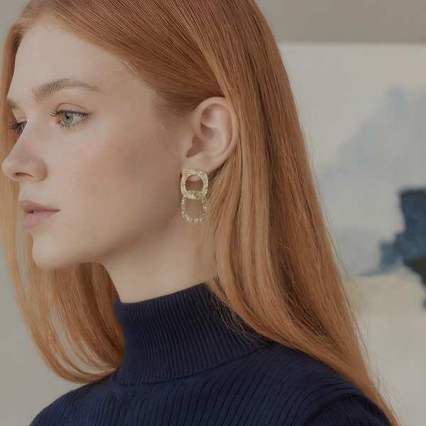 金色純銀耳環-晨曦曙光