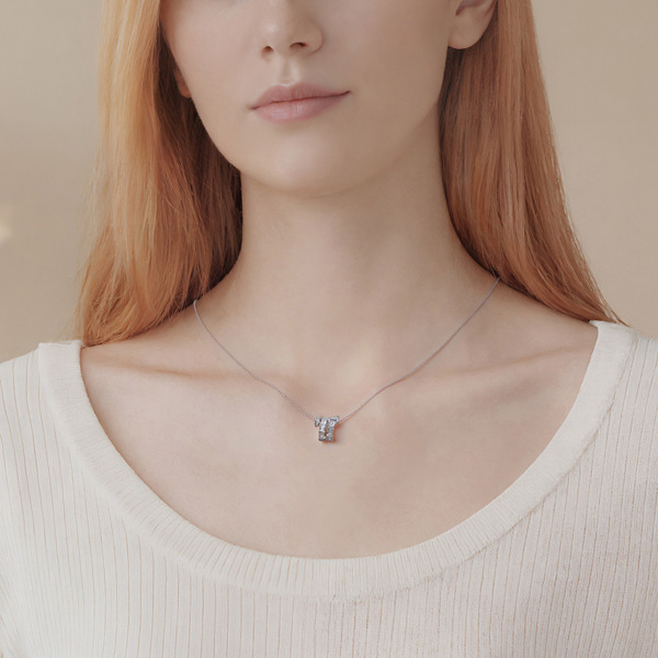 白K色鋯石純銀項鍊-奇遇之心