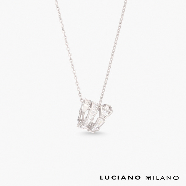 白K色鋯石純銀項鍊-奇遇之心