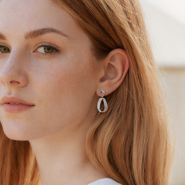 銀色純銀耳環-邂逅