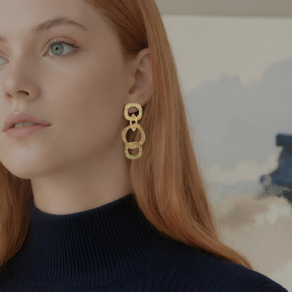 金色純銀耳環-晨曦微光