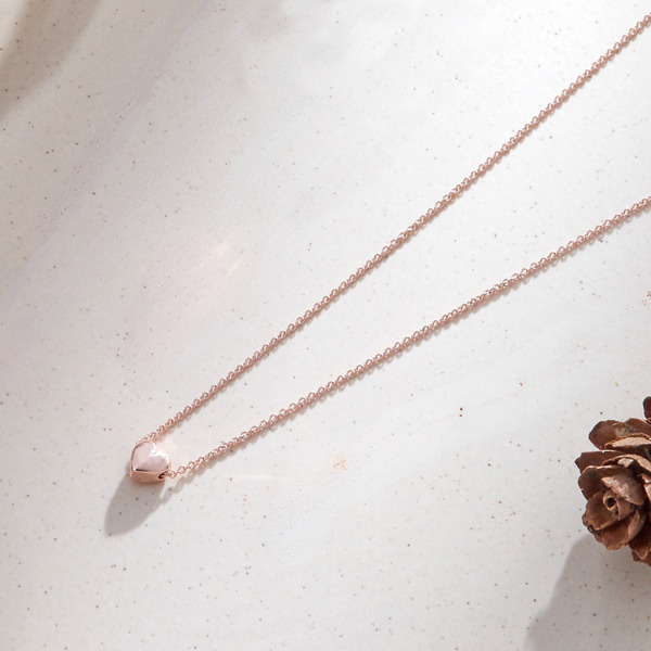 玫瑰金色純銀項鍊-心漫