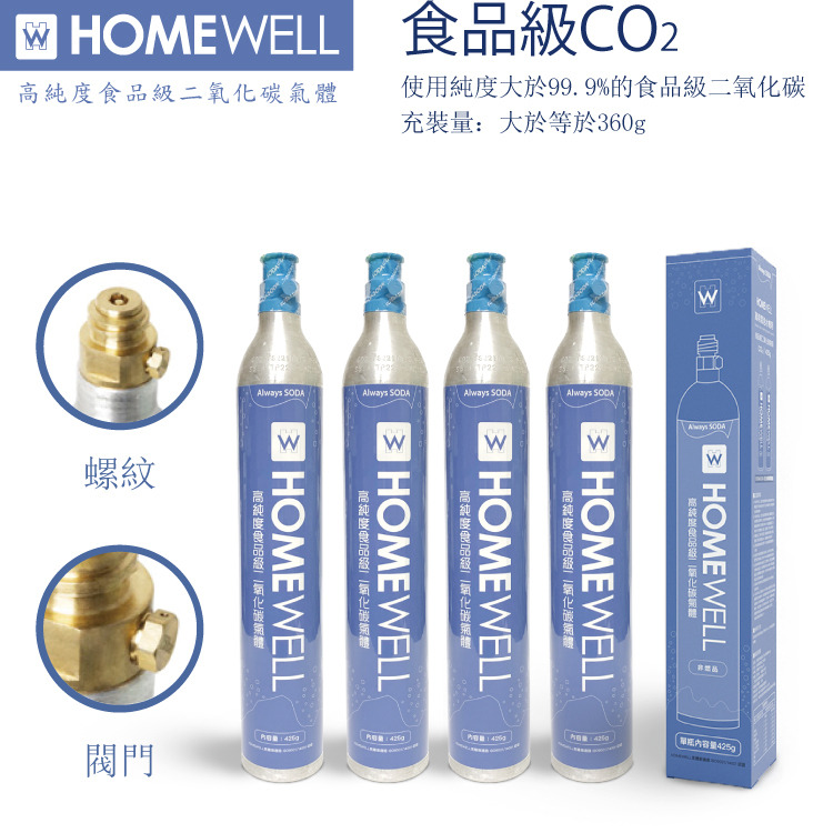 HOMEWELL-換氣-氣泡機萬用氣瓶-食品級CO2-嚴選砥家