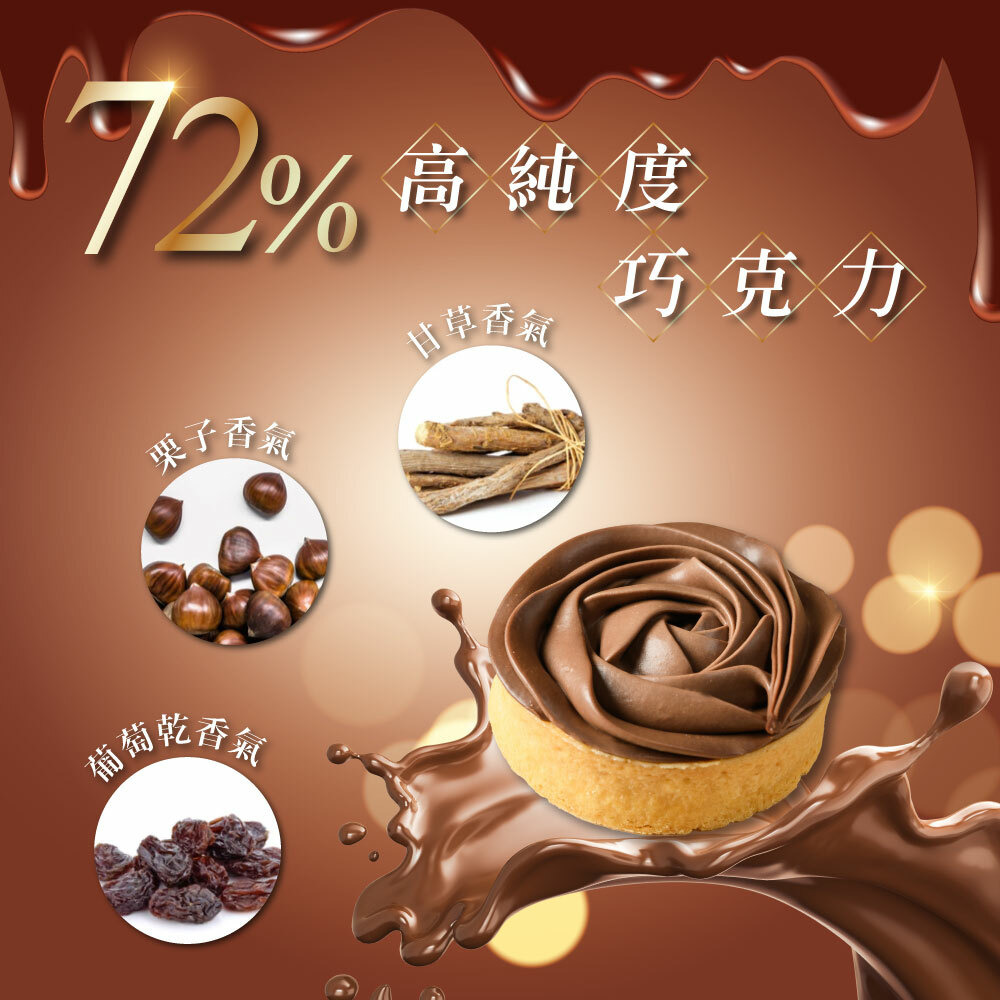 特濃巧克力塔使用72%高純度巧克力每口都是濃厚巧克力味